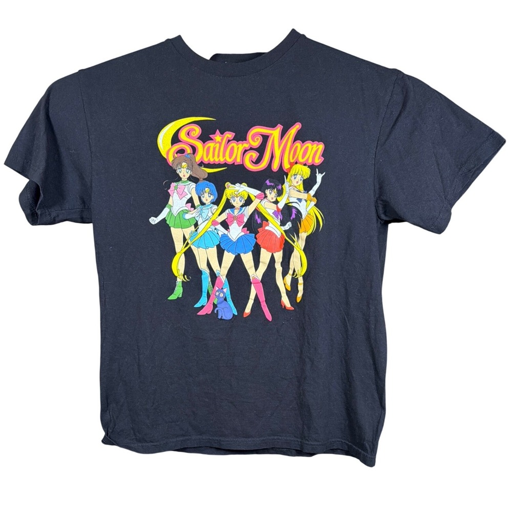 Sailor Moon T-Shirt Unisex L Black Graphic Anime Sailor Guardians Toei 1031
